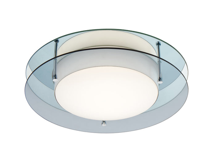 C-Lighting Hawley Ceiling, 1 x 18W LED, 3000K, 1620lm, IP44, Smoked/Mirror, 3yrs Warranty - 28653