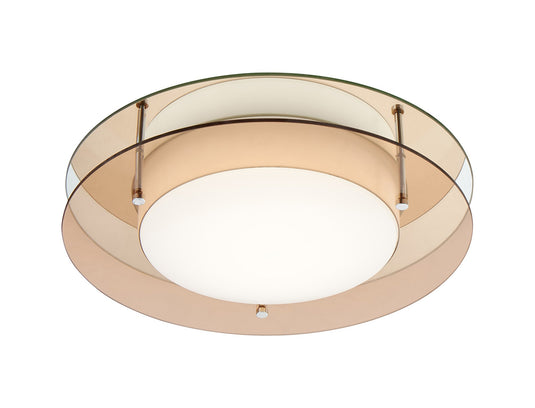 C-Lighting Hawley Ceiling, 1 x 18W LED, 3000K, 1620lm, IP44, Amber/Mirror, 3yrs Warranty - 28654