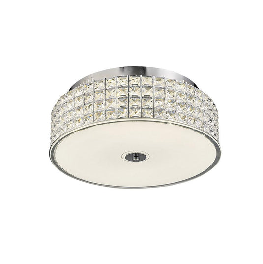 Diyas IL80021 Hawthorne Round Ceiling 30W 1700lm LED 4000K Polished Chrome/Crystal - 38558