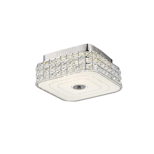 Diyas IL80022 Hawthorne Square Ceiling 18W 1050lm LED 4000K Polished Chrome/Crystal - 38559