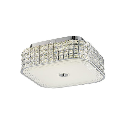 Diyas IL80023 Hawthorne Square Ceiling 30W 1450lm LED 4000K Polished Chrome/Crystal - 38560