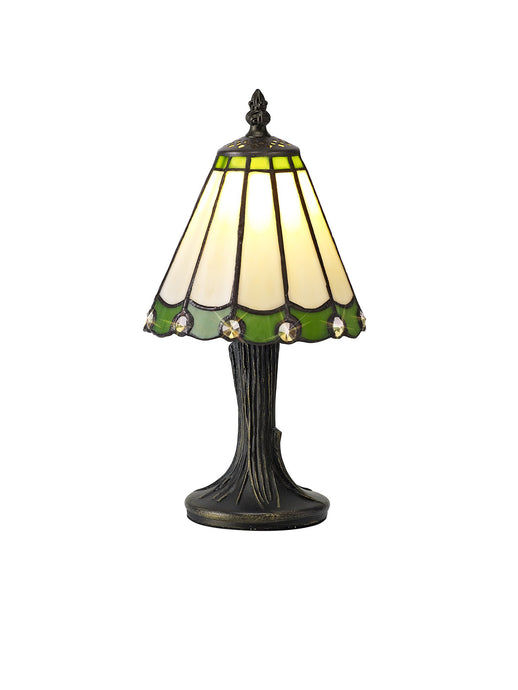 C-Lighting Heath Tiffany Table Lamp, 1 x E14, Cmurston/Green/Clear Crystal Shade - 28815