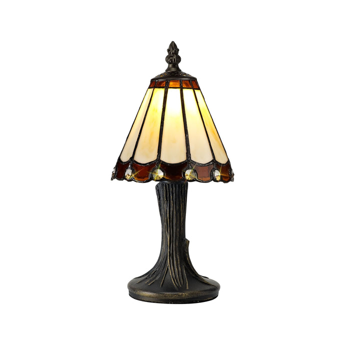 C-Lighting Heath Tiffany Table Lamp, 1 x E14, Cmurston/Brown/Clear Crystal Shade - 28821