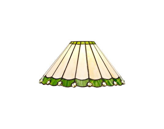C-Lighting Heath Tiffany 30cm Non-Electric Shade, Green/Cmurston/Crystal - 28830