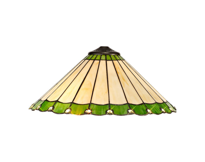 C-Lighting Heath Tiffany 40cm Shade Only Suitable For Pendant/Ceiling/Table Lamp, Green/Cmurston/Crystal - 28831