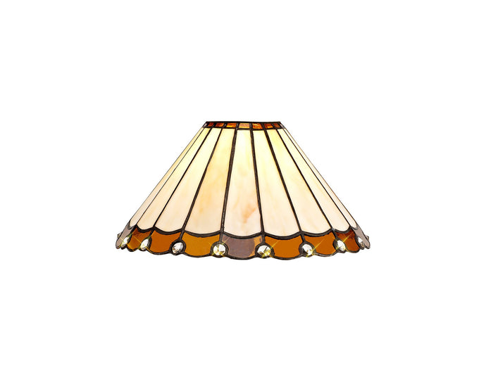 C-Lighting Heath Tiffany 30cm Non-Electric Shade, Amber/Cmurston/Crystal - 28833