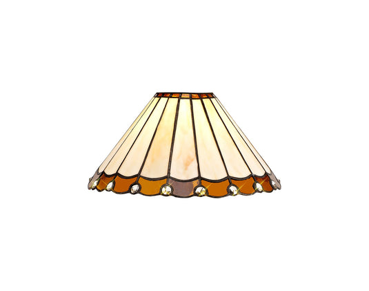 C-Lighting Heath Tiffany 30cm Non-Electric Shade, Amber/Cmurston/Crystal - 28833