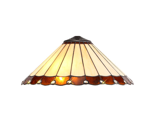 C-Lighting Heath Tiffany 40cm Shade Only Suitable For Pendant/Ceiling/Table Lamp, Amber/Cmurston/Crystal - 28834