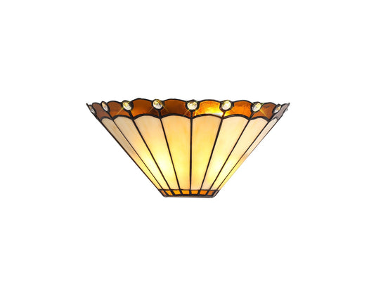 C-Lighting Heath Tiffany Wall Lamp, 2 x E14, Amber/Cmurston/Crystal - 28835