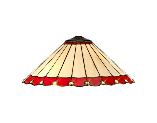 C-Lighting Heath Tiffany 40cm Shade Only Suitable For Pendant/Ceiling/Table Lamp, Red/Cmurston/Crystal - 28837