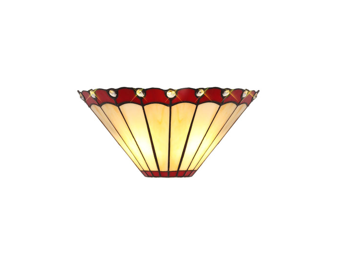 C-Lighting Heath Tiffany Wall Lamp, 2 x E14, Red/Cmurston/Crystal - 28838