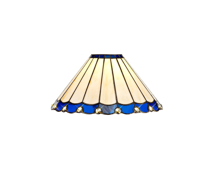 C-Lighting Heath Tiffany 30cm Non-Electric Shade, Blue/Cmurston/Crystal - 28839