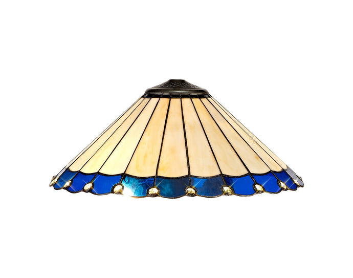 C-Lighting Heath Tiffany 40cm Shade Only Suitable For Pendant/Ceiling/Table Lamp, Blue/Cmurston/Crystal - 28840