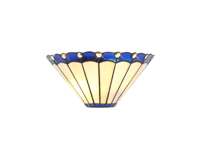 C-Lighting Heath Tiffany Wall Lamp, 2 x E14, Blue/Cmurston/Crystal - 28841