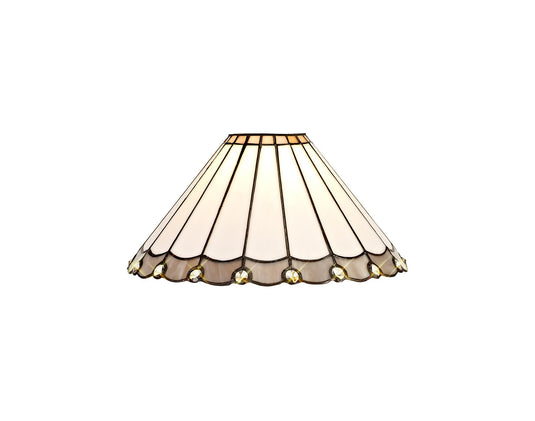 C-Lighting Heath Tiffany 30cm Non-Electric Shade, Grey/Cmurston/Crystal - 28842