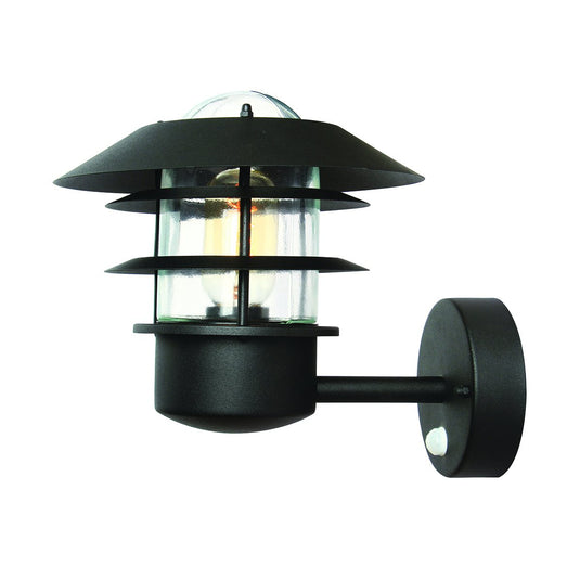 Elstead Lighting HELSINGOR-PIR-BK Helsingor 1 Light Pir Wall Lantern - Black