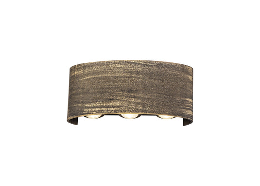 C-Lighting Hever Up & Downward Lighting Wall Lamp, 6 x 1W LED, 3000K, 500lm, IP54, Black/Gold, 3yrs Warranty - 28794