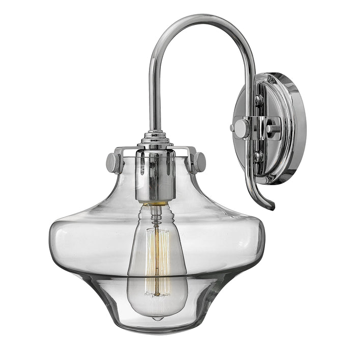 Hinkley HK-CONGRESS1-B-CM Congress 1 Light Clear Glass Wall Light - Chrome