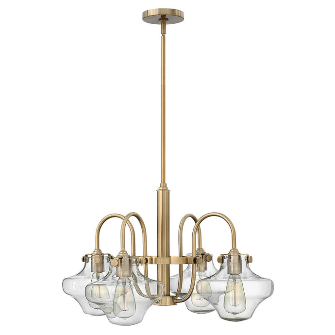 Hinkley HK-CONGRESS4-B-BC Congress 4 Light Clear Glass Chandelier - Brushed Caramel