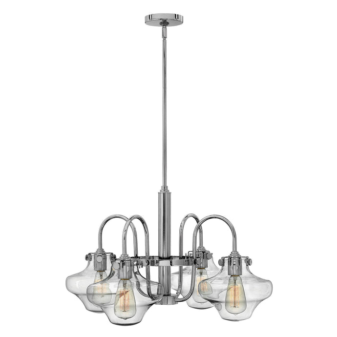 Hinkley HK-CONGRESS4-B-CM Congress 4 Light Clear Glass Chandelier - Chrome