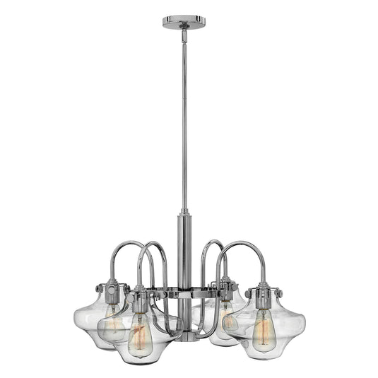 Hinkley HK-CONGRESS4-B-CM Congress 4 Light Clear Glass Chandelier - Chrome