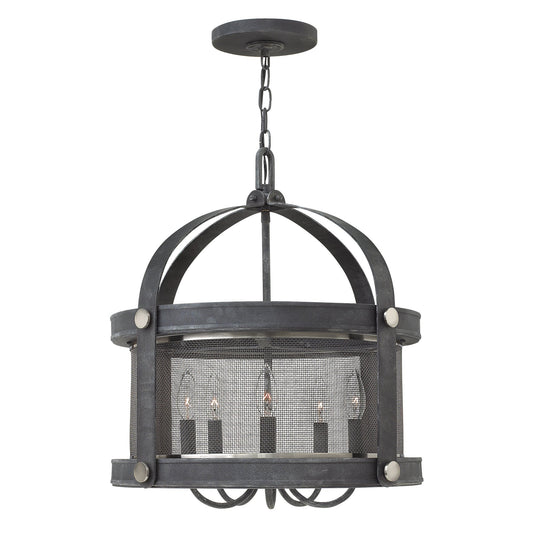 Hinkley HK-HOLDEN5-DZ Holden 5 Light Chandelier - Aged Zinc