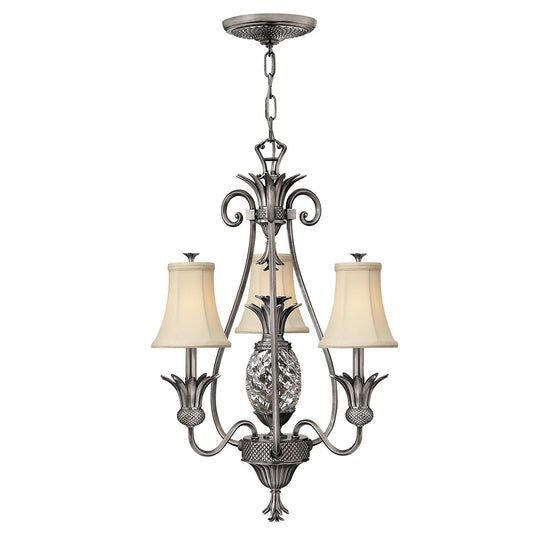 Hinkley HK-PLANT3-PL Plantation 3 Light Chandelier - Polished Antique Nickel