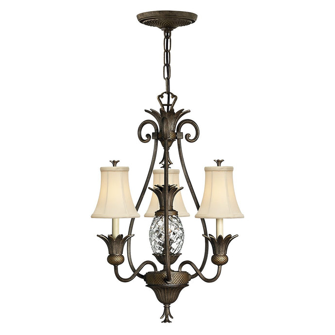 Hinkley HK-PLANT3-PZ Plantation 3 Light Chandelier Pearl Bronze