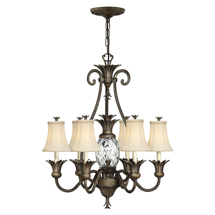 Hinkley HK-PLANT7-PZ Plantation 7 Light Chandelier - Pearl Bronze