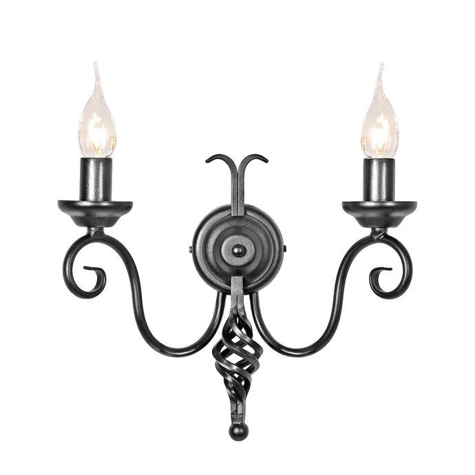 Elstead Lighting HR2A-BLACK Harlech 2 Light Wall Light - Black