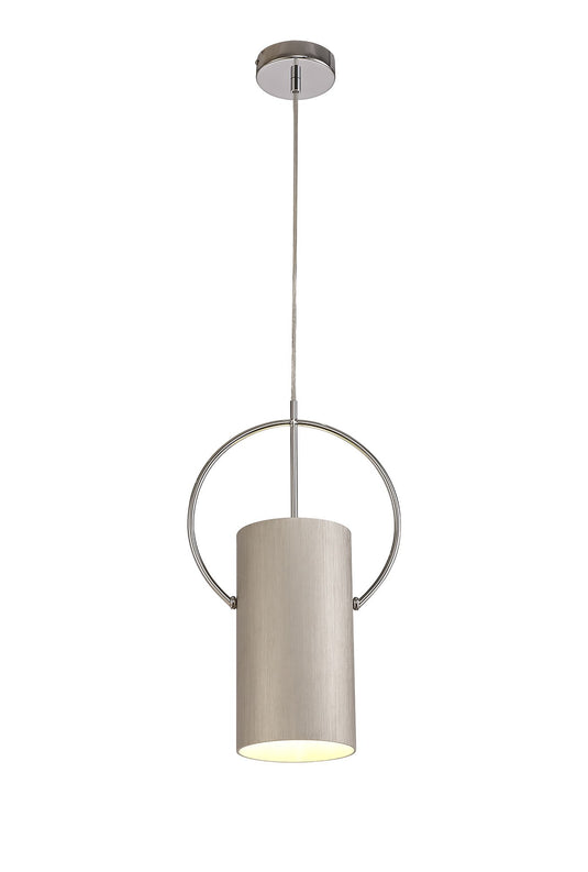 C-Lighting Hythea Single Pendant, 1 x E27, Satin Nickel/Polished Chrome - 28975