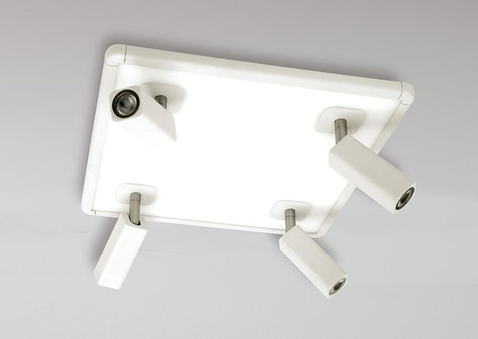 Mantra M5251 Ibiza Ceiling Light 4 Head With Backlit Light 4x5W+20W LED Square White, 3000lm, 4000K, 3yrs Warranty
