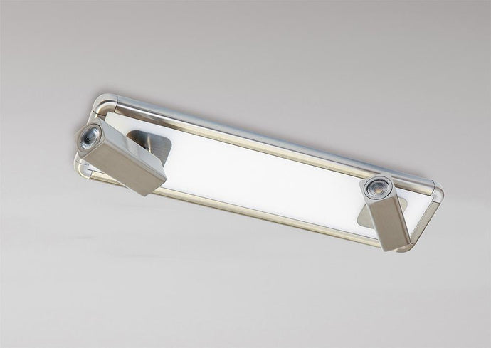 Mantra M5254 Ibiza Ceiling/Wall 2 Head With Backlit Light 20W LED Satin Nickel 4000K, 1500lm,, 3yrs Warranty