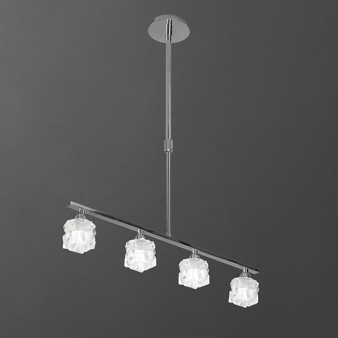 Mantra M1847 Ice Pendant 4 Light G9 ECO Bar, Polished Chrome