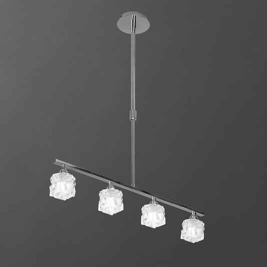 Mantra M1847 Ice Pendant 4 Light G9 ECO Bar, Polished Chrome