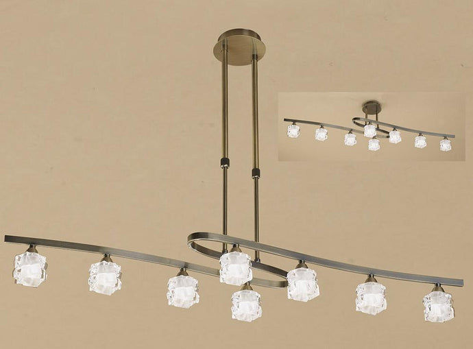 Mantra M1860 Ice Telescopic 8 Light G9 ECO, Antique Brass