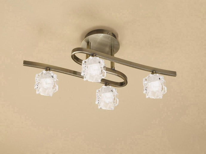 Mantra M1863 Ice Ceiling 4 Light G9 ECO, Antique Brass