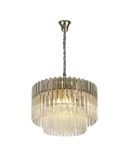 C-Lighting Ickham Pendant Round 8 Light E14, Polished Nickel/Clear Glass Item Weight: 17.3kg - 27179
