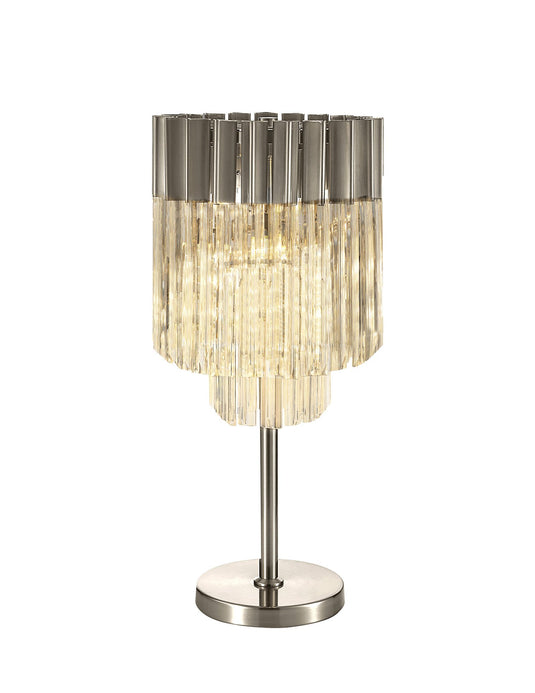 C-Lighting Ickham Table Lamp 3 Light E14, Polished Nickel/Clear Glass - 27181