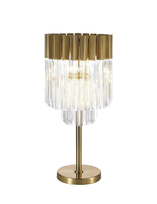 C-Lighting Ickham Table Lamp 3 Light E14, Brass/Clear Glass - 28921