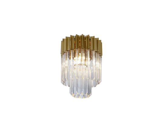 C-Lighting Ickham Ceiling Round 3 Light E14, Brass/Clear Glass - 30512