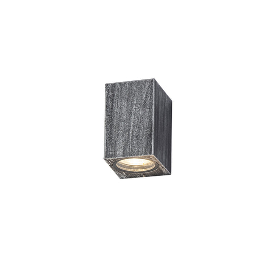 C-Lighting Ida Rectangle Wall Lamp, 1 x GU10, IP54, Black/Silver - 28813