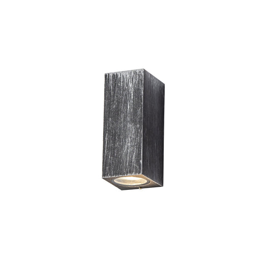 C-Lighting Ida Rectangle Wall Lamp, 2 x GU10, IP54, Black/Silver - 28814
