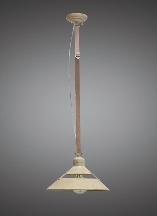 Mantra M5431 Industrial Ceiling 1 Light 40W E27 Medium, Sand Metal, Beige Belt