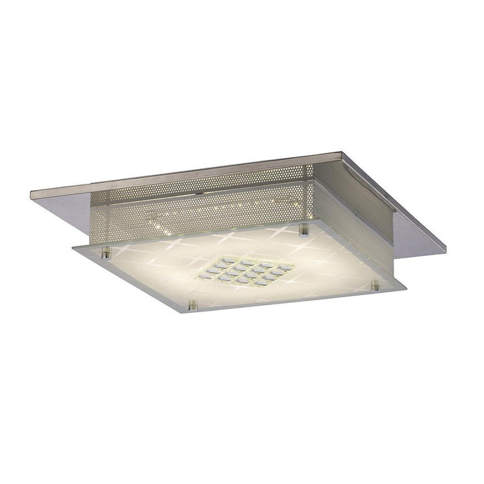 Diyas IL80051 Ines Square Ceiling 75 X 0.72W LED 3600K Polished Chrome/Crystal, 3yrs Warranty - 38572