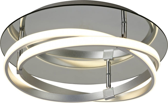 Mantra M5382 Infinity Flush 30W LED 3000K, 2500lm, Silver/Polished Chrome/White Acrylic, 3yrs Warranty