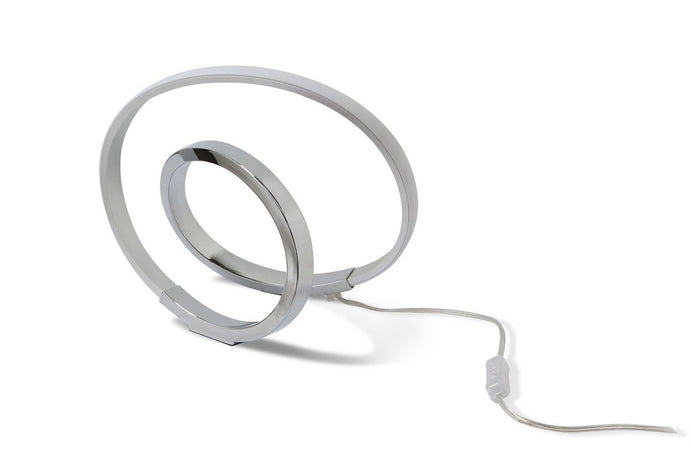 Mantra M5383 Infinity Table Lamp 12W LED 3000K, 1000lm, Silver/Polished Chrome/White Acrylic, 3yrs Warranty