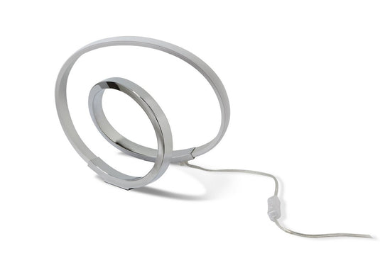 Mantra M5383 Infinity Table Lamp 12W LED 3000K, 1000lm, Silver/Polished Chrome/White Acrylic, 3yrs Warranty