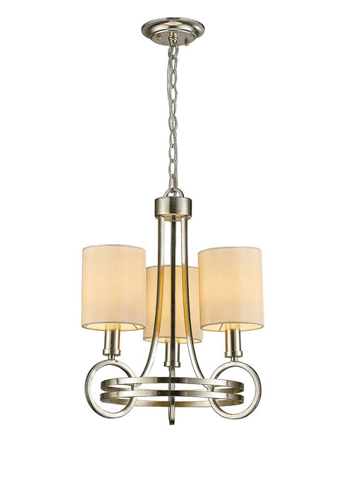 Diyas IL31701 Isabella Pendant With Beige Shade 3 Light E14 Antique Silver/Teak Plated - 38470
