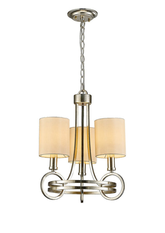 Diyas IL31701 Isabella Pendant With Beige Shade 3 Light E14 Antique Silver/Teak Plated - 38470